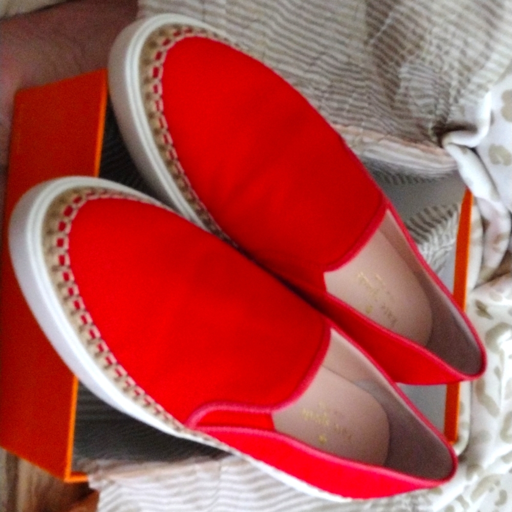 Kate Spade Fairytale Red Canvas Leather Jute Shoes